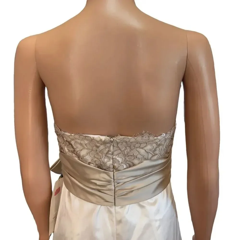 Nine 2 Nine Strapless Lace & Satin Long Gown Size 10 NWT